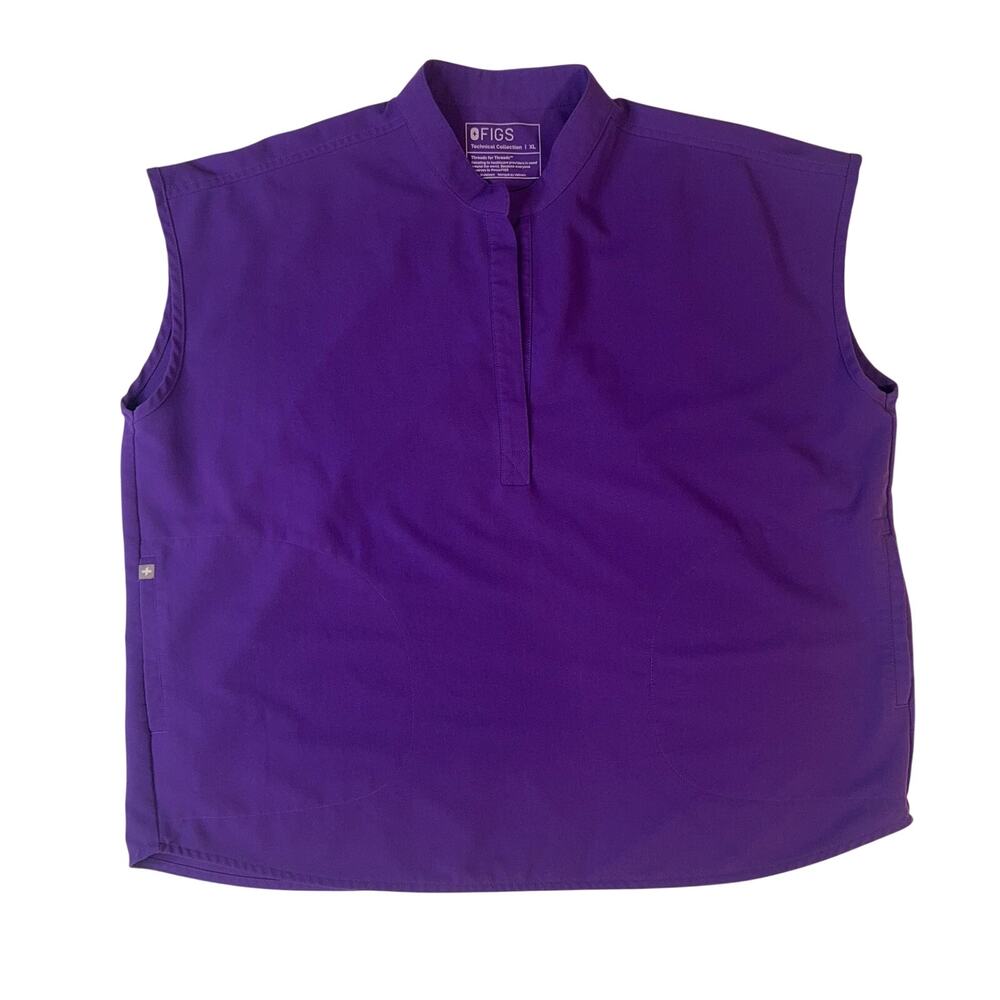 FIGS Rafaela Oversized Scrub Top Digital Grape Purple Women's XL Retired Rare LE - Picture 2 of 15